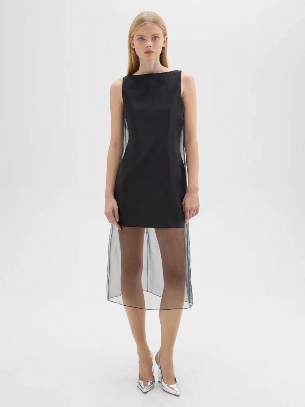 Theory Overlay Midi Dress in Good Linen